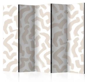 Paravento design Modello beige II - astrazione chiara in stile scandiboho