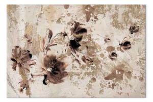 Quadro Fantasia floreale - composizione su sfondo strutturale in beige