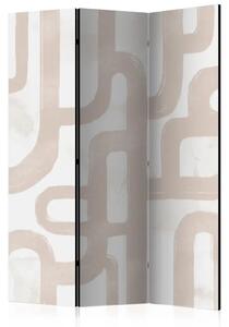 Paravento Percorso dell'astrazione - composizione semplice in beige
