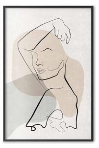 Poster: Mattino romantico - astrazione calda in stile lineart