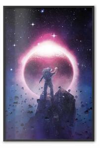 Poster: Incontro ravvicinato - fantasia con astronauta, stelle e luna