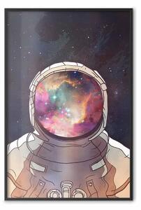 Poster: Esploratore stellare - astrazione colorata con astronauta e spazio