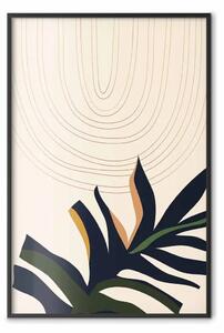 Poster: Aura vegetale - astrazione stile boho con foglia di pianta verde
