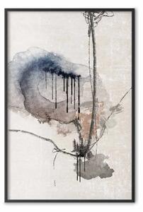 Poster: Vetrate ad acquerello - astrazione artistica in marrone e beige