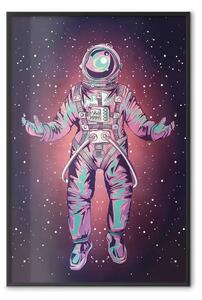 Poster: Viaggiatore solitario - composizione unica con astronauta e spazio
