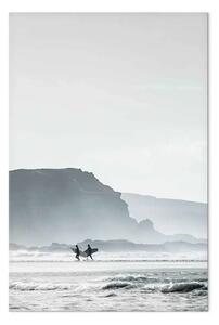 Quadro su tela Aspettando le onde verticale - paesaggio marino