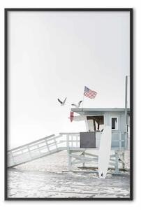 Poster: Santa Monica - casetta americana sulla spiaggia