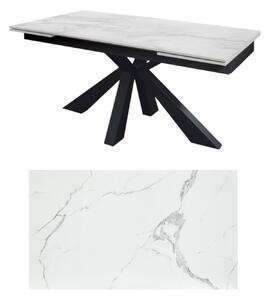 Tavolo moderno allungabile bianco effetto marmo gambe antracite 160x90x76