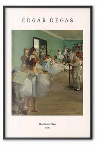 Poster: Classe di danza - testi in inglese neri e persone che ballano balletto