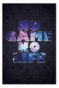 Quadro moderno No Game No Life verticale - scrittura geometrica su sfondo