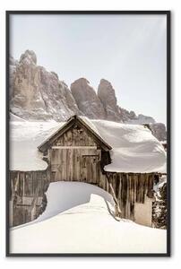 Poster: Inverno Dolomiti - casetta e neve