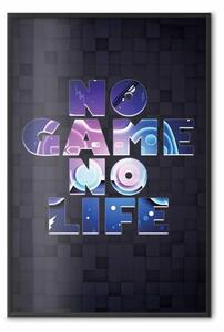 Poster: No Game, No Life - testi colorati in inglese su sfondo scuro
