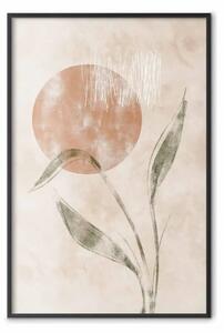 Poster: Autunno all'alba - composizione autunnale di piante su beige