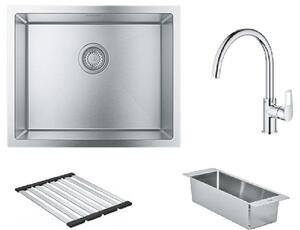 Set lavello in acciaio Grohe K700 31726SD0, inserto gocciolatoio Grohe 40852SD0, 31368001, 40856SD0