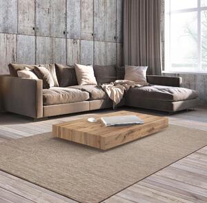 Tavolino trasformabile moderno allungabile piano rovere rustico gambe nere 120x80x30/77