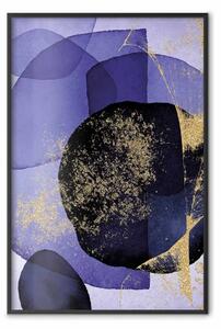 Poster: Caleidoscopio viola - composizione astratta in motivi colorati
