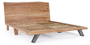 Letto matrimoniale industrial in legno e acciaio l.186 p.217 h.113