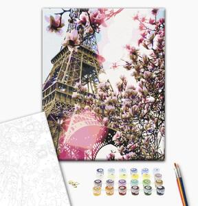 Quadro da dipingere con i numeri Torre Eiffel in magnolie