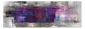 Quadro Respiro stretto - astrazione colorata su sfondo argentato