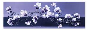 Quadro Magnolie nel colore Very Peri stretto - fiori in viola
