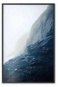 Poster: Statua nella nebbia - scogliere e acqua