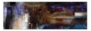 Quadro moderno Messaggio stretto - astratto colorato con aggiunta di oro