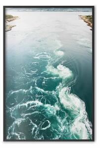 Poster: Turbine turchesi - paesaggio di lago blu con piccole onde