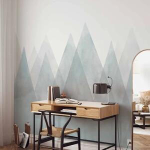 Carta da parati moderna Montagne triangolari - Paesaggio astratto con figure geometriche