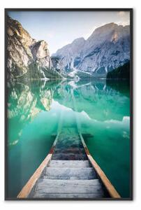 Poster: Inizio dell'avventura - vista di lago azzurro su montagne alte