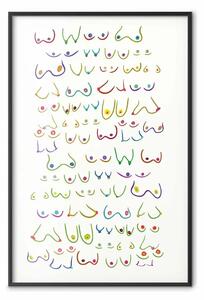 Poster: Colori dell'amore - composizione giocosa su sfondo contrastante