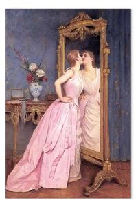 Quadro moderno Vanity femminile verticale - composizione sull'amore per sé
