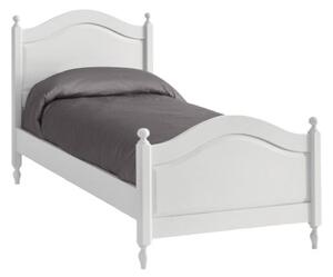 Letto singolo classico shabby bianco 100x212x112 (6072)