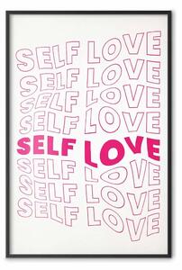 Poster: Mantra d'amore - testi rosa in inglese su bianco contrastante