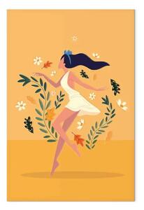 Quadro su tela Ballo tra i fiori verticale - donna tra i fiori