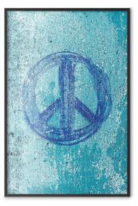 Poster: Pacifismo - simbolo della pace in tonalità blu