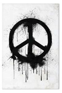 Quadro moderno Simbolo di pace - segno in bianco e nero in stile Banksy