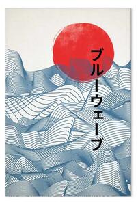 Quadro Onda blu - astratto ispirato all'Asia
