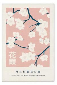 Quadro contemporaneo Hanagasumi giapponese - paesaggio floreale di ciliegi