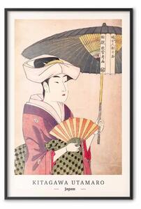 Poster: Utamaro Kitagawa - Donna con ombrello