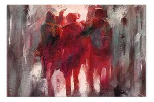Quadro Persone nel rosso - astrazione artistica