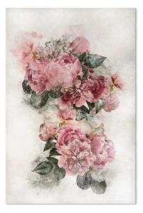 Quadro moderno Peonie in fiore - Fiori rosa e sfondo chiaro
