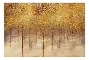 Quadro Viale d'oro - alberi autunnali in astrazione