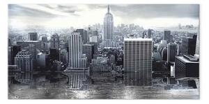 Quadro su tela New York argentato - architettura urbana