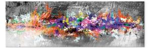 Quadro Luce vivace - astrazione colorata in mezzo ai grigi