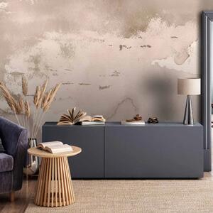 Carta da parati moderna Nebbia turchese - astrazione con texture irregolare di cemento
