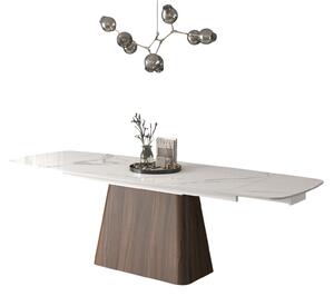 Tavolo moderno allungabile piano ceramica effetto marmo 160x90x76 (2121)