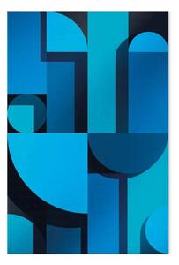 Quadro contemporaneo Geometria dell'arte - astrazione blu in stile art deco