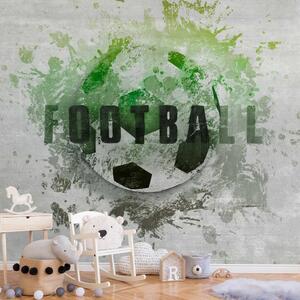 Carta da parati Calcio è hobby - pallone nei colori del verde scritta in inglese
