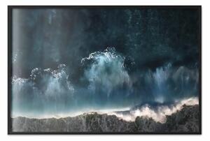 Poster: Grande onda d’acqua - paesaggio marino con acqua blu maestosa
