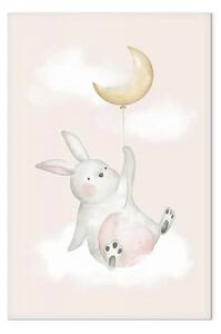 Quadro Coniglio con palloncino verticale - composizione per bambini